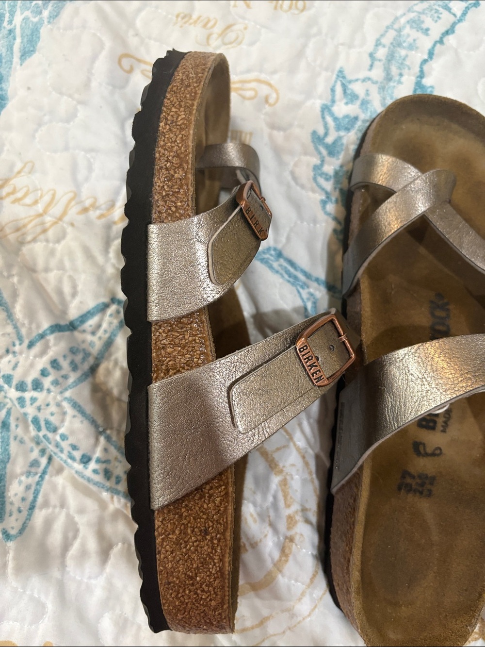 Birkenstock Women's Bronze Metallic Double-Strap Sandals - Picture 3 of 6